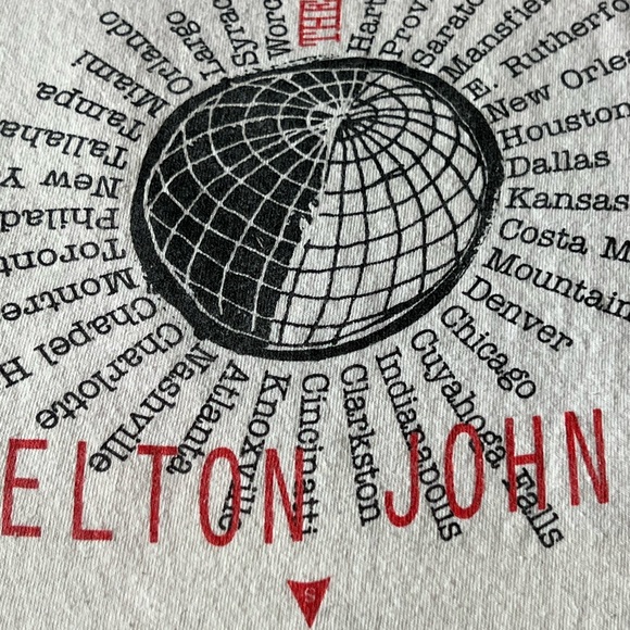 Vtg 80’s Elton John 1989 1990 The World Tour Concert T Shirt XL Made In USA - Picture 8 of 12